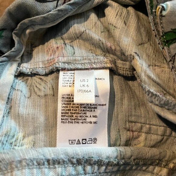 ANTHROPOLOGIE Floral Cargo Pants Jogger High Waist Snap Cuffs - Size 2 - Picture 10 of 10